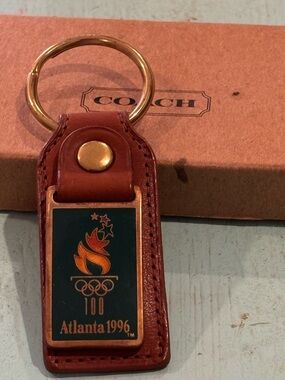 Coach Atlanta 1996 Olympic Centennial Limited Edition Leather Keychain with box